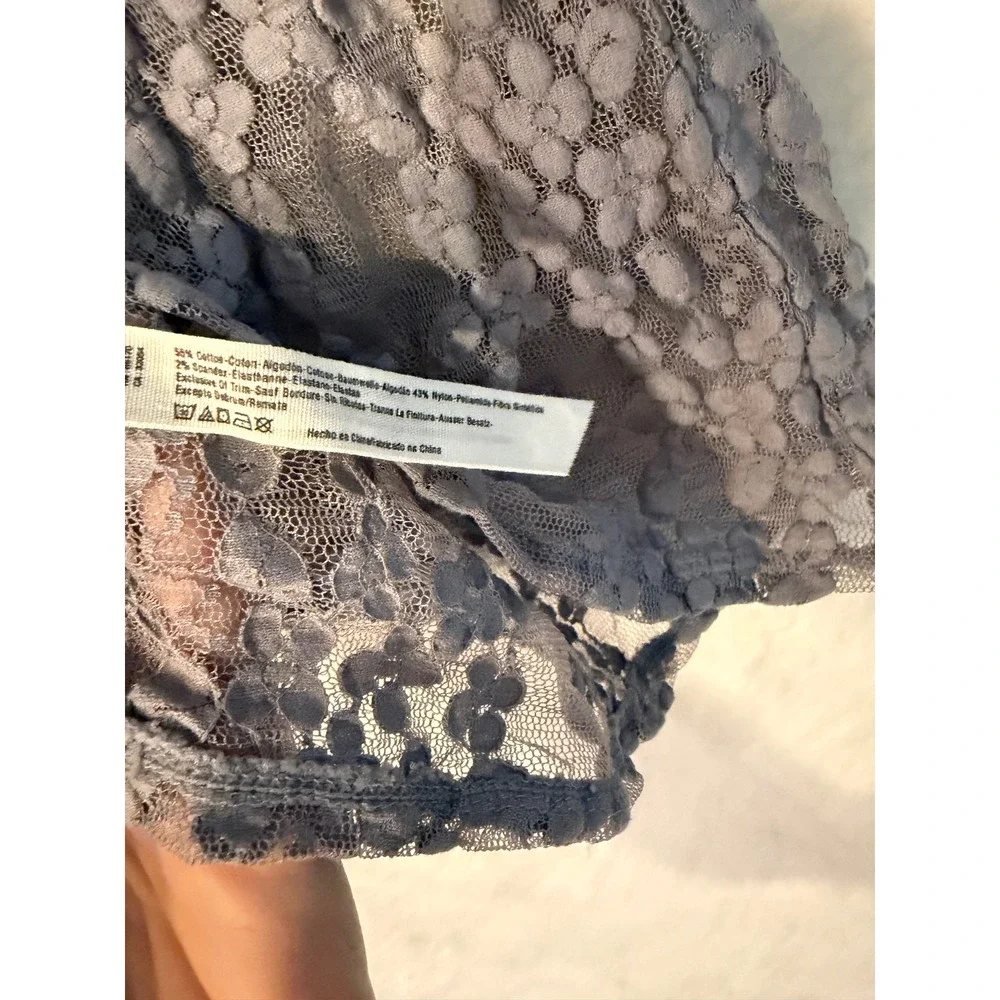 Intimately Free People Lace Top Womens Small Strappy Shoulder Sheer Mesh